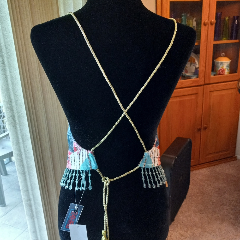 Dolls Kill x 24HRS Mind of the Mantra Sahasrara Halter Crop Top - Picture 5 of 12